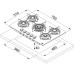 Газовая (варочная) поверхность Franke Crystal FHCR 755 4G TC HE BK C (106.0374.283)