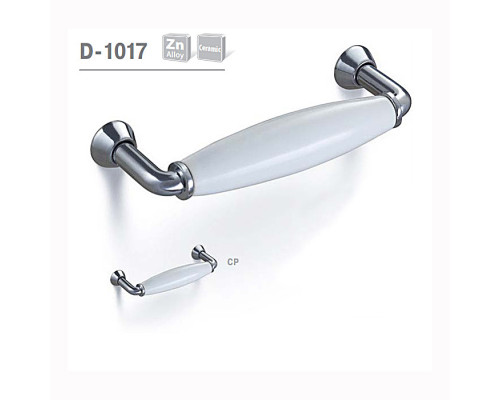 Ручка мебельная D-1017 полированный хром с керамикой