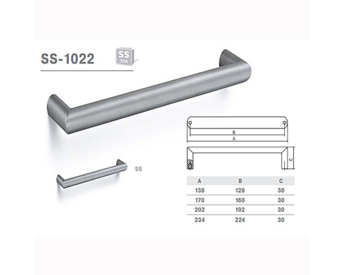 Ручка мебельная SS-1022 нержавейка